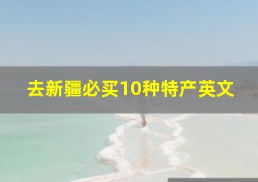 去新疆必买10种特产英文