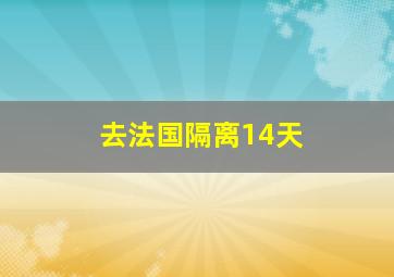 去法国隔离14天