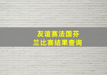 友谊赛法国芬兰比赛结果查询