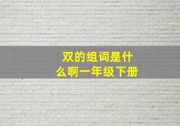 双的组词是什么啊一年级下册