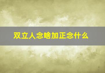 双立人念啥加正念什么