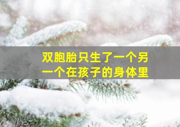 双胞胎只生了一个另一个在孩子的身体里