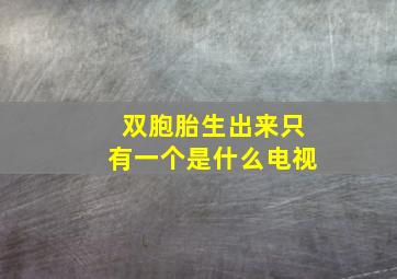 双胞胎生出来只有一个是什么电视