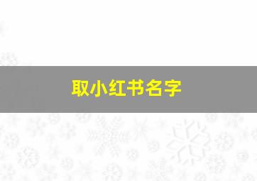 取小红书名字