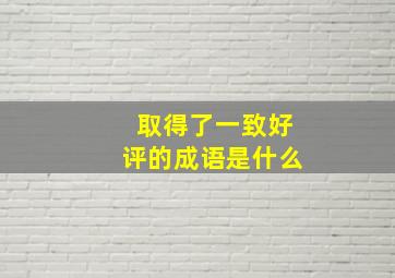 取得了一致好评的成语是什么