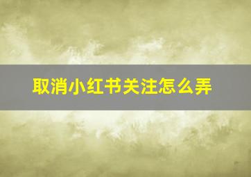 取消小红书关注怎么弄