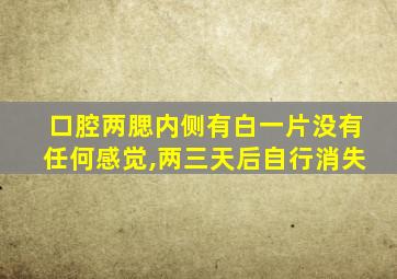 口腔两腮内侧有白一片没有任何感觉,两三天后自行消失