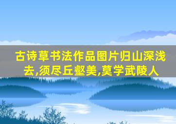 古诗草书法作品图片归山深浅去,须尽丘壑美,莫学武陵人