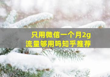 只用微信一个月2g流量够用吗知乎推荐