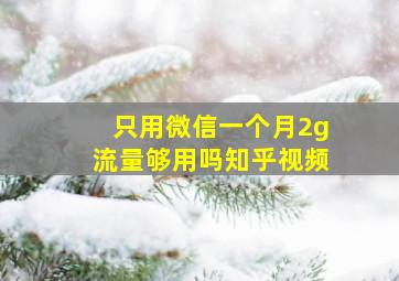 只用微信一个月2g流量够用吗知乎视频