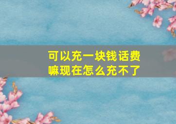 可以充一块钱话费嘛现在怎么充不了