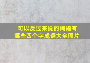 可以反过来说的词语有哪些四个字成语大全图片