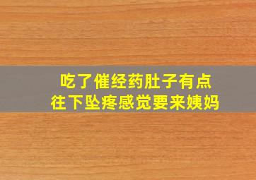 吃了催经药肚子有点往下坠疼感觉要来姨妈