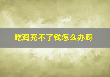 吃鸡充不了钱怎么办呀