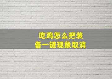 吃鸡怎么把装备一键现象取消