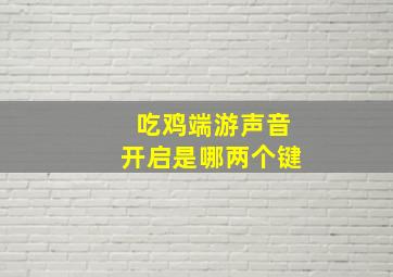 吃鸡端游声音开启是哪两个键