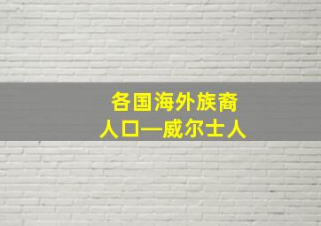 各国海外族裔人口―威尔士人