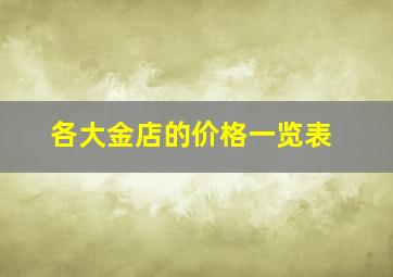 各大金店的价格一览表