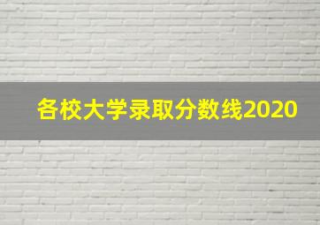 各校大学录取分数线2020