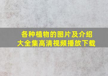 各种植物的图片及介绍大全集高清视频播放下载