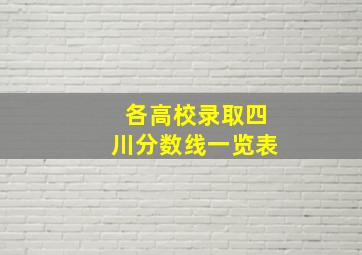 各高校录取四川分数线一览表