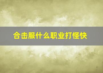 合击服什么职业打怪快