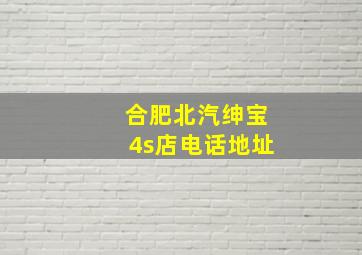 合肥北汽绅宝4s店电话地址