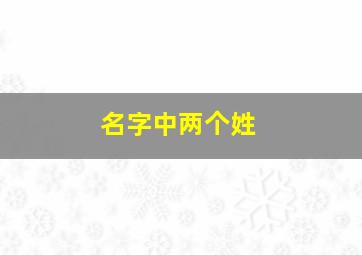 名字中两个姓