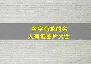 名字有龙的名人有谁图片大全