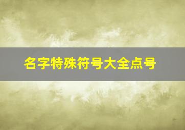 名字特殊符号大全点号