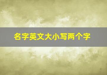 名字英文大小写两个字