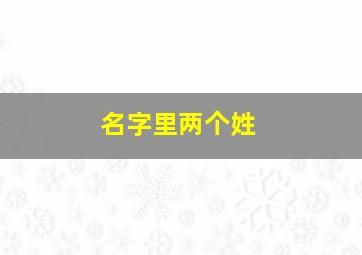 名字里两个姓