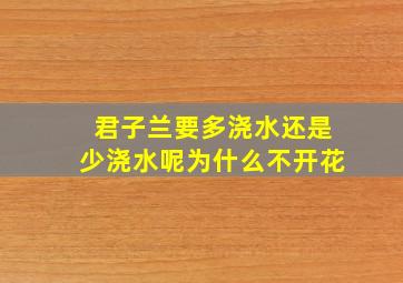 君子兰要多浇水还是少浇水呢为什么不开花