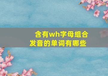 含有wh字母组合发音的单词有哪些