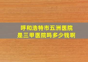 呼和浩特市五洲医院是三甲医院吗多少钱啊