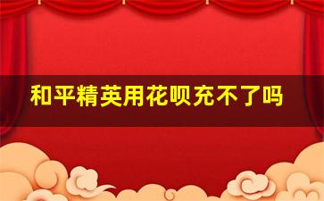 和平精英用花呗充不了吗