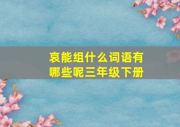 哀能组什么词语有哪些呢三年级下册