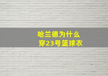 哈兰德为什么穿23号篮球衣