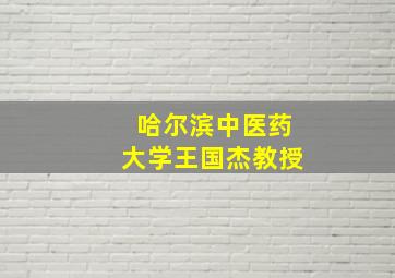 哈尔滨中医药大学王国杰教授