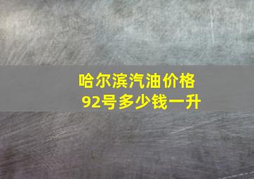 哈尔滨汽油价格92号多少钱一升