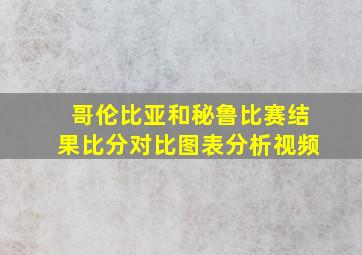 哥伦比亚和秘鲁比赛结果比分对比图表分析视频