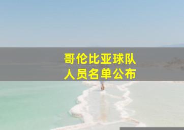 哥伦比亚球队人员名单公布