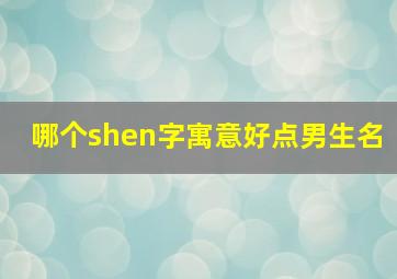 哪个shen字寓意好点男生名