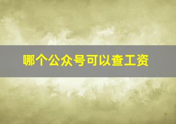 哪个公众号可以查工资