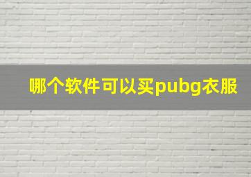 哪个软件可以买pubg衣服