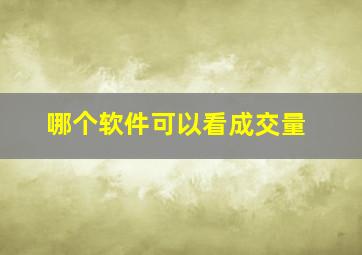 哪个软件可以看成交量