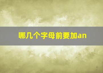 哪几个字母前要加an