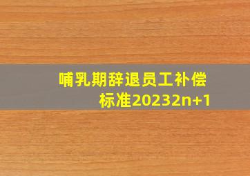 哺乳期辞退员工补偿标准20232n+1