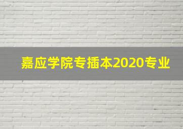 嘉应学院专插本2020专业