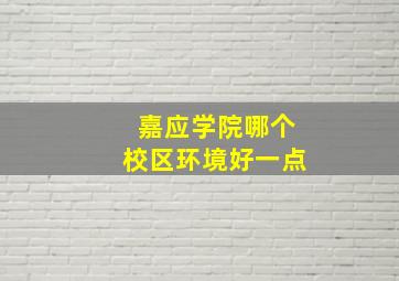 嘉应学院哪个校区环境好一点